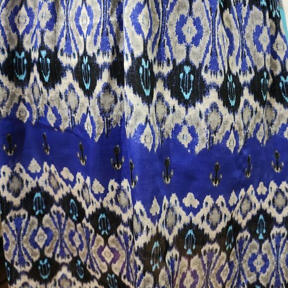 Forever 21 Bohemian Sleeveless Dress Elastic Waist Blue Print Size L Made in USA - Picture 8 of 10